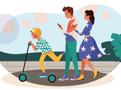 Smartphone addiction family concept illustration addiction family illustration mobile parents people smartphone smartphone addiction technology vector illustration vectorgraphics.io