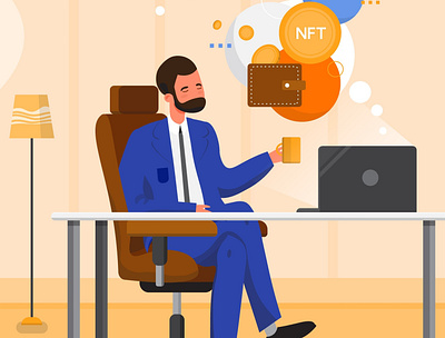 NFT Collector buys crypto art crypto cryptoart design illustration nft technology ui vector illustration vectorgraphics vectorgraphics.io