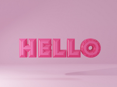 Hello (world) 3d art blender blender3dart pink simplicity typogaphy