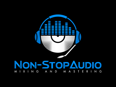 Non-Stop Audio (Music Logo Design) branding design illustration illustrator logo logo design typography ui ux vector