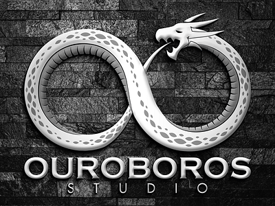 OUROBOROS STUDIO (Professional Studio Logo 3D Mockup Design) 3d animation branding design graphic design illustration illustrator logo logo design motion graphics typography vector