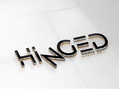 Hinged Dance Co (Professional Dance Club Logo 3D Mockup Design)