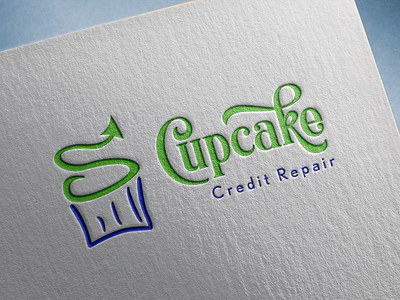 Cupcake Credit Repair (Professional Logo Design Mockup) branding design graphic design illustration illustrator logo logo design ui ux vector