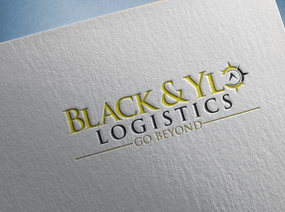 Black & Ylo Logistics Go Beyond (Unique 3D Logo Mockup Design) branding design graphic design illustration illustrator logo logo design ui ux vector