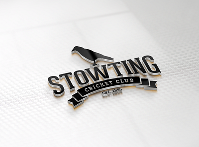 Stowting Cricket Club (Unique 3D Logo Mockup Design) branding design graphic design illustration illustrator logo logo design ui ux vector