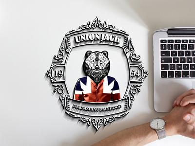 Union Jack Unleashing Manhood (Unique 3D Logo Mockup Design) branding design graphic design illustration illustrator logo logo design ui ux vector