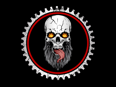 Horror Skull Gear Gaming Logo (Professional Gaming Logo Design) branding design graphic design illustration illustrator logo logo design ui ux vector
