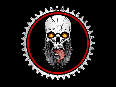 Horror Skull Gear Gaming Logo (Professional Gaming Logo Design)