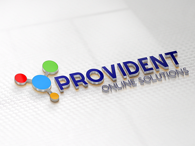 Provident Online Solutions (Unique 3D Logo Mockup Design) branding design graphic design illustration illustrator logo logo design ui ux vector