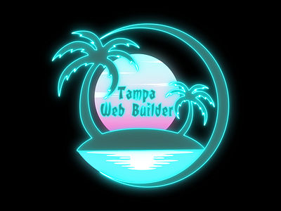 Tampa Web Builder (Professional Neon Logo Design)