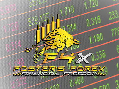 Foster's Forex Financial Freedom (Unique 3D Logo Mockup Design)