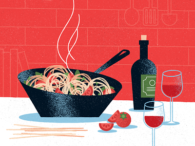 Dinner food food illustration illustration texture vector wine