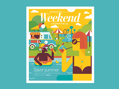 Savor Summer editorial illustration geometric illustration summer vector washingtonpost