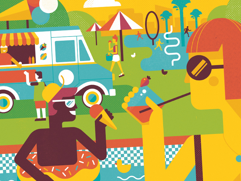 Savor Summer (detail) editorial illustration washingtonpost geometric vector illustration summer