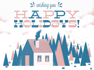 Happy Holidays! card illustration typography