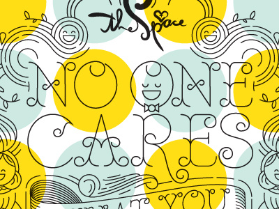 No One Cares Rejected Colourway 2 design illustration typography