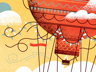 Hot Air Balloon balloons design illustration poster