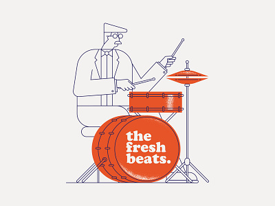Drummer character drawing illustration monoline music poster vector vector illustration