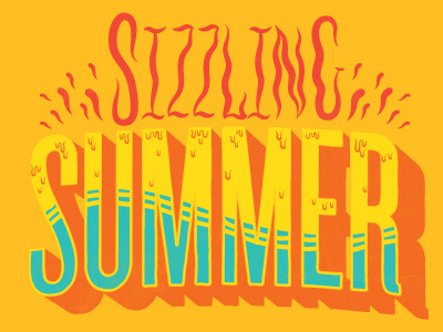 Sizzling Summer design illustration typography