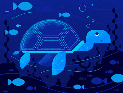 Turtle blue character design illustration turtle vector