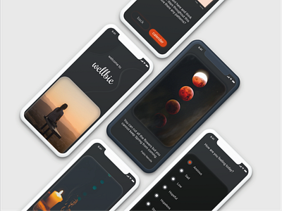 wellbie app clean design graphic design illustration illustrator logo minimal ui ux