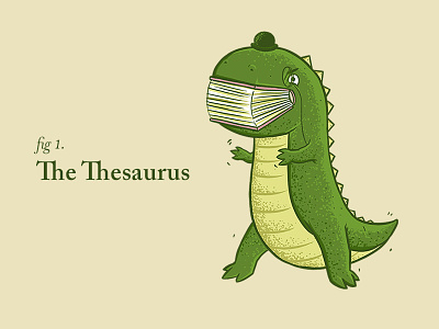 The Thesaurus animal book books dinosaur illustration monster nature reading thesaurus tshirt