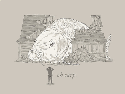 Oh Carp. carp design fish funny house illustration luck man surreal tshirt