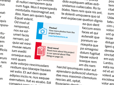 Additional info boxes icon info layout magazine