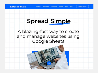 spreadsimple design ui ux web website