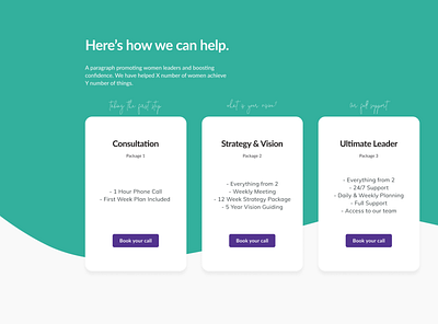 Here is how we can help call to action cards cards ui curves figma flat colour script font web design