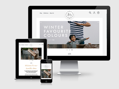 Born Wild Childrenswear bespoke web design and developement adobe xd children clothing ecommerce shopify web design