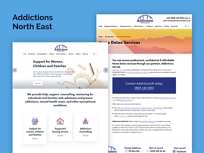 Addictions North East charity not for profit web design web development wordpress