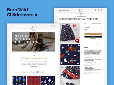 Born Wild Childrenswear childrens clothing ecommerce shopify web design web development