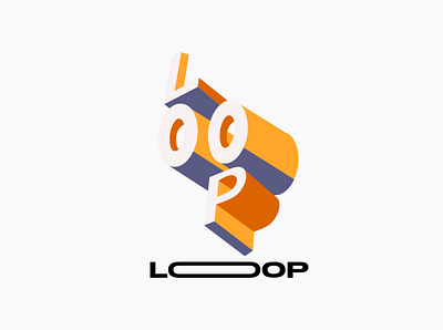 Loop design flat logo minimal typography