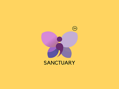 Sanctuary design flat icon logo minimal