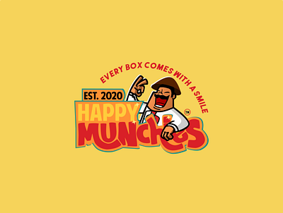 Happy Munchies design flat logo minimal