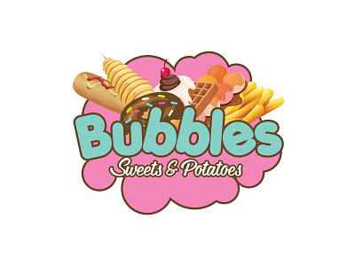 Bubbles Logo basata basata graphics branding design logo logodesign logos potatoes sweets
