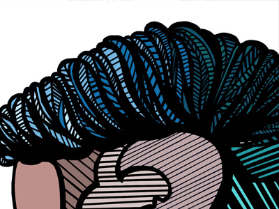 Details - Hairs blues colors details hairs illustrations lines patterns portrait shapes