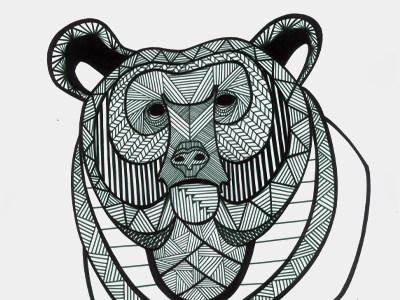 This is not a Beer animals bear beer details geometric green lines pattern typography