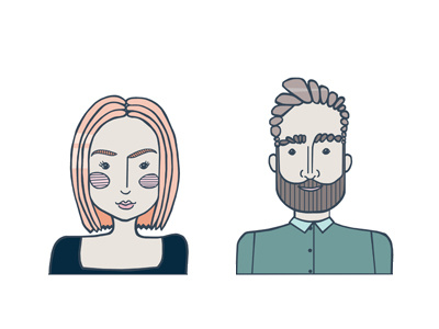 Characters #2 character colors line man new york pastel pattern people start up woman