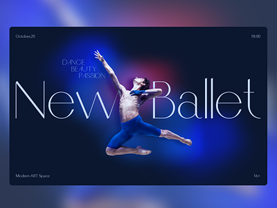 New Ballet main screen concept art ballet concept landing mainscreen neon typography ui