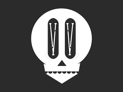 Skull illustration (Logo) black bones logo skull white