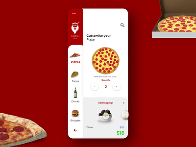 Santa's Pizza - Payment & Delivery animation brand branding design designer graphic design icon illustration logo minimal ui ux