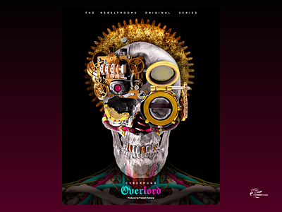 Cyberpunk Overlord - Poster Design 3d animation art brand branding cyberpunk design designer graphic design illustration logo motion graphics poster skeleton time travel