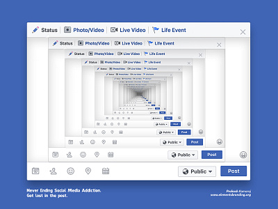 Social Media Addiction. addiction design designer facebook graphic design lost media post social media ui ux