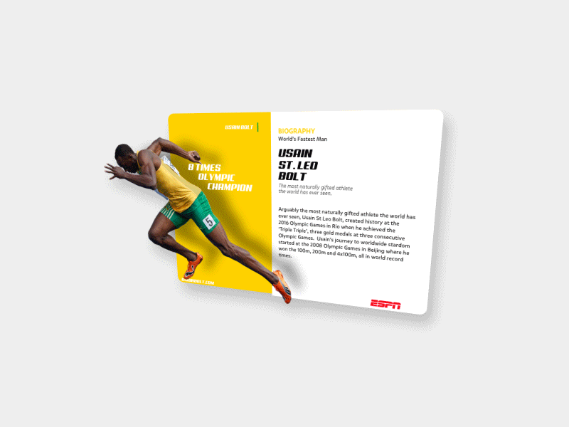 UI exercise #01 - Usain Bolt design flat future interaction material popup sketch store ui usainbolt website