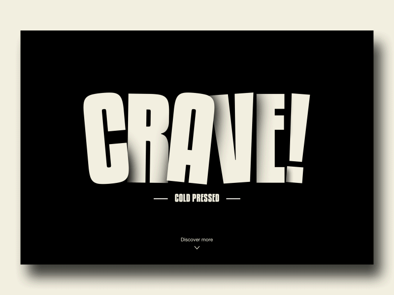 CRAVE - Slider Concept animation concept interaction juice landing slider ui ux web webdesign website