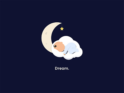 Dream child cloud designer dream flat graphic design illustration imagination prompt sleep