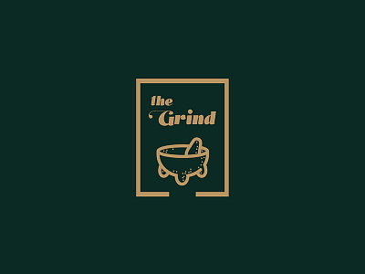 The Grind brand branding coffee design earth graphic design grinder logo logo challenge sand stone grinder thirtylogos