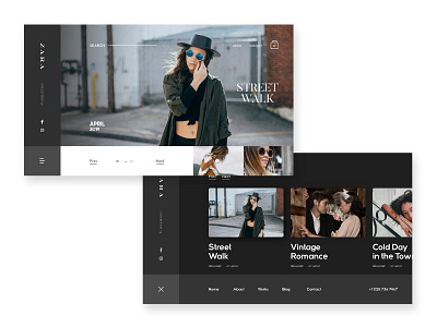 Zara Page Design app blog brand branding design ecommerce minimal typography ui ux webpage website